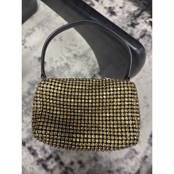 Alexander Wang Womens Rhinestone Mini Bag With Leather Strap & Zipper Closure - Picture 1 of 10
